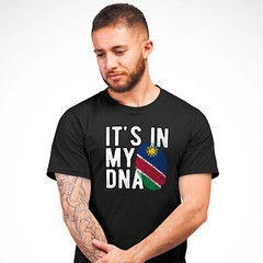 Namibia Flag Mens T Shirt Its In My DNA Fingerprint Tee Football Rugby Supporter