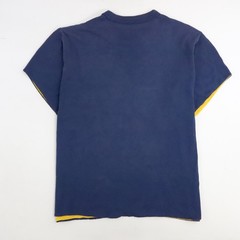 Vintage Two Tone Double Face T-Shirt Size XL Blue Yellow