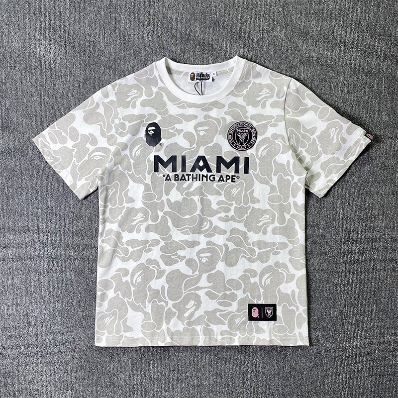 Miami Soccer Club Camo Print Short Sleeve Casual Streetwear Crew Neck T-Shirt