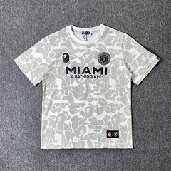 Miami Soccer Club Camo Print Short Sleeve Casual Streetwear Crew Neck T-Shirt