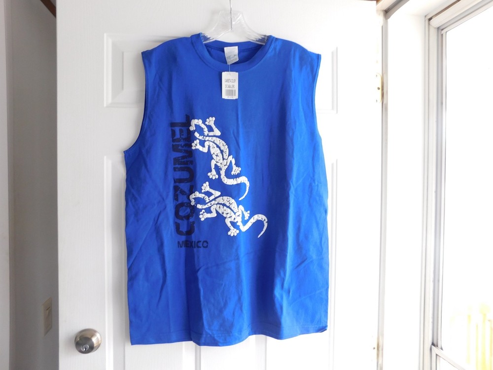 Yazbek Sleeveless Graphic Tee Shirt Cozumel Mexico Size Large NWT