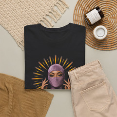 Trends May Change Fashion Masked Woman Streetwear Graphic T-Shirt