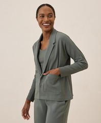 Pact Women’s Airplane Relaxed Blazer Large Castor Green Top Outerwear