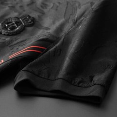 Fashion Camouflage Trend Embroidery Summer Short Sleeve Luxury Men Black T-Shirt