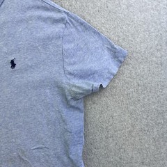 Polo Ralph Lauren Shirt Mens Large Blue Short Sleeve V Neck Classic Casual Adult