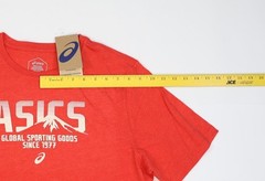 ASICS Shirt Mens Medium Red Global Sporting Goods Logo Graphic Tee Tagless