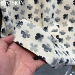 Men’s Floral Print Short Sleeve Cotton T-Shirt Casual Retro Round Neck Tee