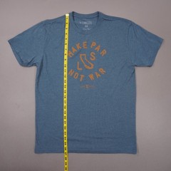 Linksoul Make Par Not War Golf T Shirt Mens Small Dark Teal Blue Cotton Blend