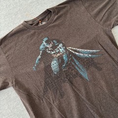 Batman DC Comics Heather Brown Typographic Graphic T-Shirt Mens Medium