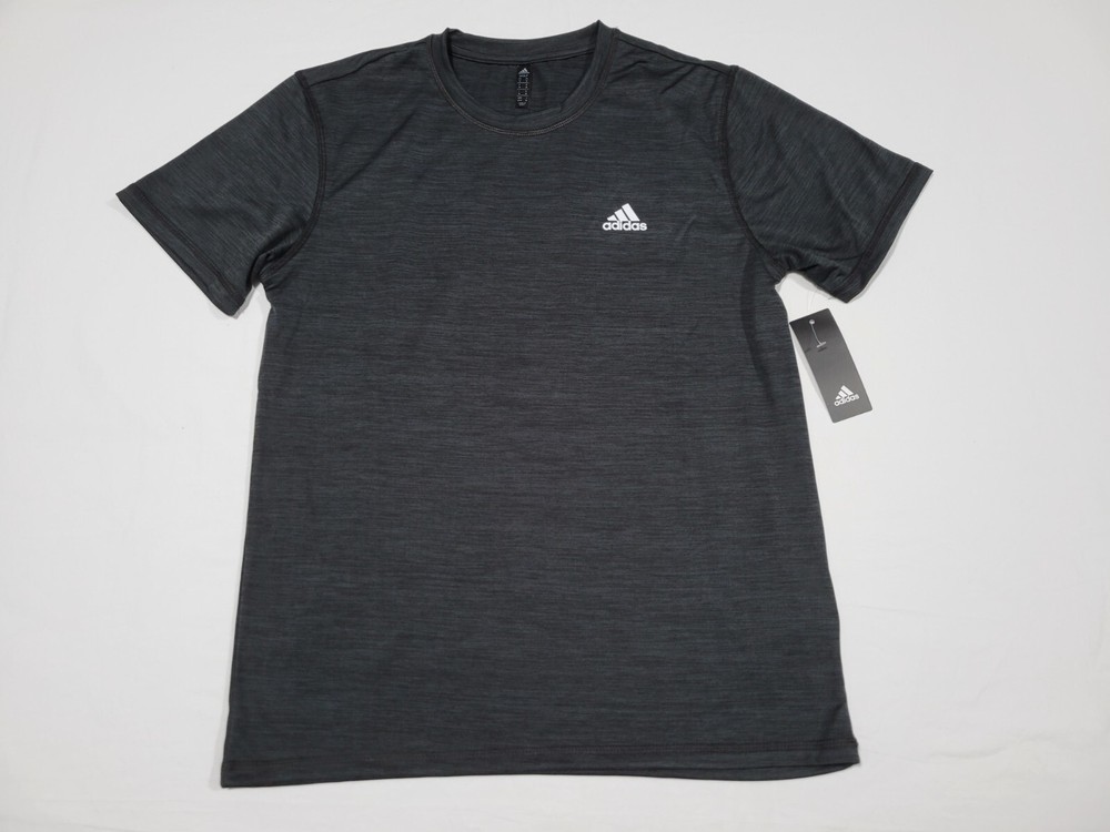 Adidas Men’s Tech Tee Short Sleeve Sports Training Shirt Black Space Dye Crew