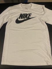 Nike Long Sleeve T Shirt Men’s Small White Black Athletic Hoodie Jacket Used