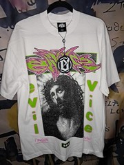 Evil Vice White Cotton Short Sleeve Graphic T-Shirt SIZE L VERY RARE