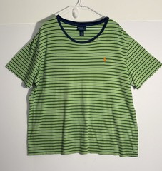 POLO by RALPH LAUREN Men’s Lime Green w/Navy Stripe Short Sleeve Tshirt Size XXL