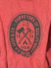 G.H. Bass & Co. Men’s Long Sleeve Crewneck Tee Size L Red