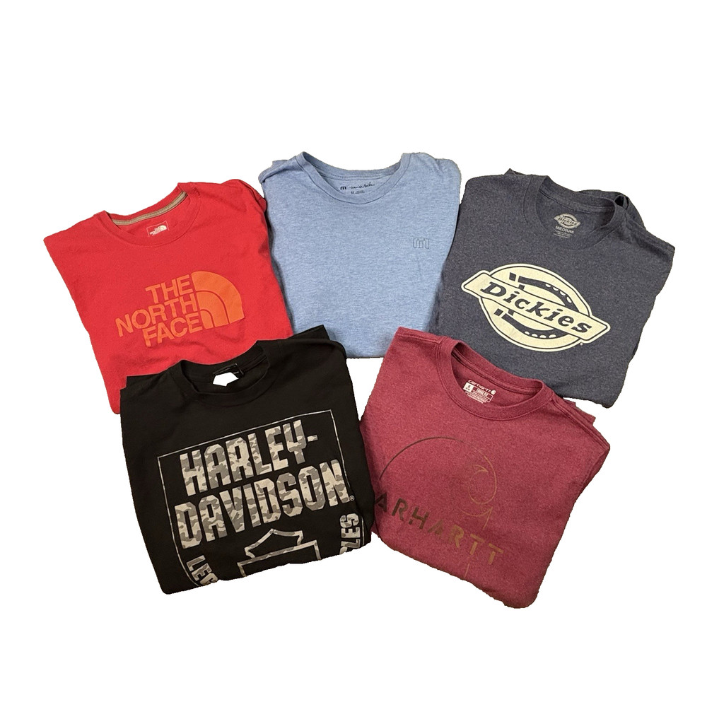 MIXED LOT OF 5 Men’s M T-Shirts H Davidson/Carhartt/N Face/Dickies/T Matthew