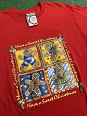 Vintage 90s Walmart Gingerbread Man Cookie Holiday Christmas Shirt Large New NWT
