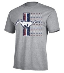 FORD MUSTANG MEN’S GRAY DISTRESSED PRINT SHORT SLEEVE TEE SHIRT 93444