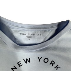 Tommy Hilfiger Long Sleeve Graphic Tee Mens Medium Baby Blue Y2K Streetwear