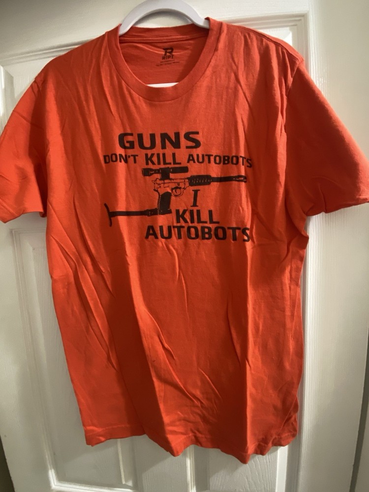 Vintage THE TRANSFORMERS MEGATRON TRANSFORMED T-SHIRT NEW! Size L Orange