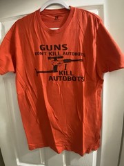 Vintage THE TRANSFORMERS MEGATRON TRANSFORMED T-SHIRT NEW! Size L Orange