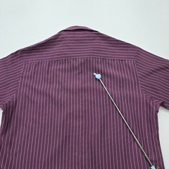Polo Mens Purple Striped Button Up Chest Pocket Shirt XXL Regular