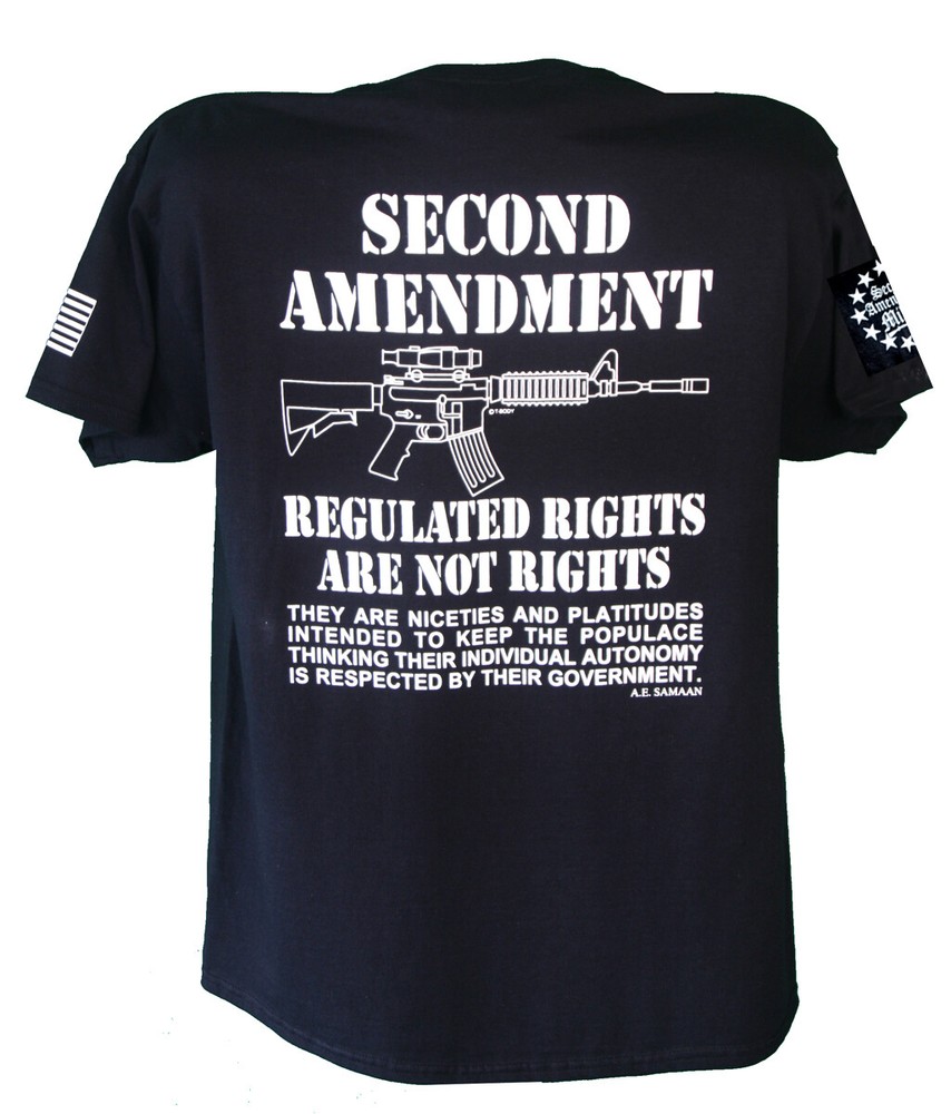 Second Amendment Milita T-Shirt Regulated Rights Right To Bear Arms 2A
