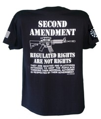 Second Amendment Milita T-Shirt Regulated Rights Right To Bear Arms 2A