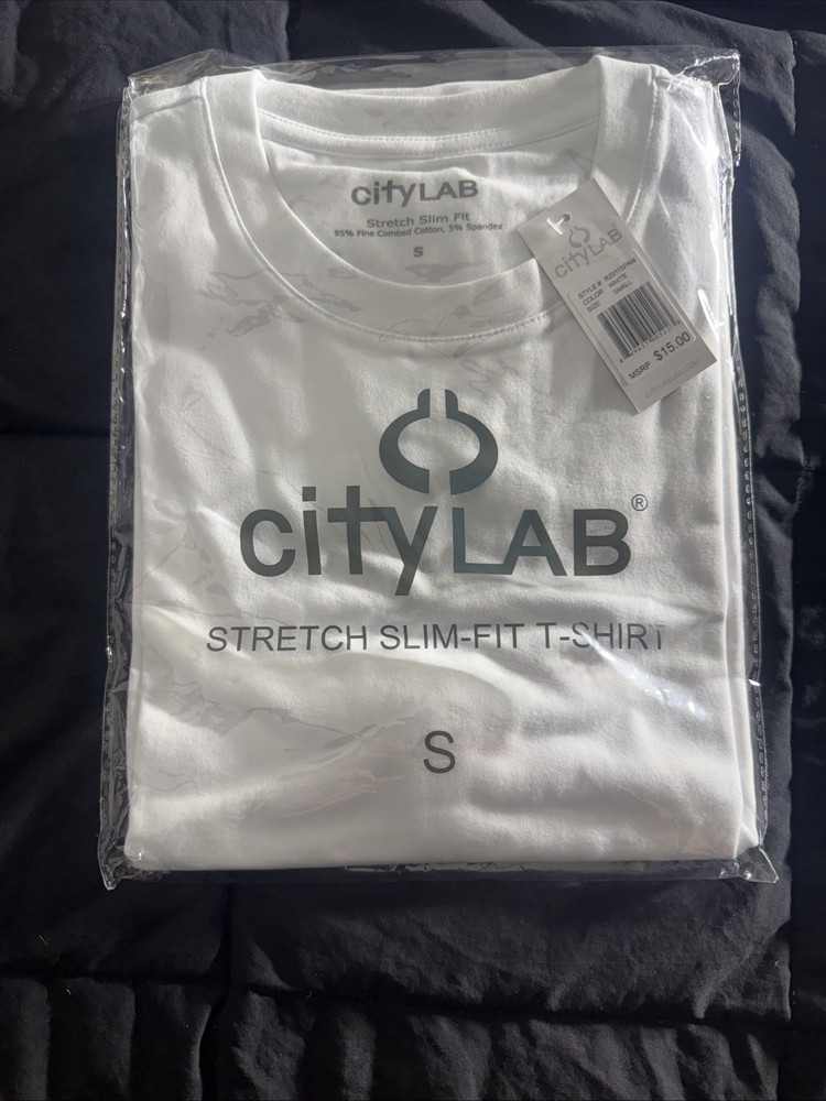 City Lab Stretch Slim-Fit T-Shirt White Size Small