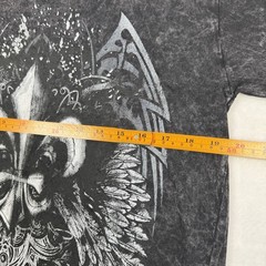 Brisco Brands Men’s Graphic T-Shirt Size M Black Owl Fleur-de-lis Print Casual