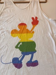 Disney Inspired Mickey Mouse Pride XL Rainbow Graphic Tank Top Beach Cover Up