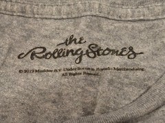 The Rolling Stones Embroidered Tongue Logo Gray Tee Shirt GU Vintage Style XL