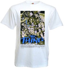The Thing v83 T-shirt white movie poster horror John Carpenter all sizes S-5XL