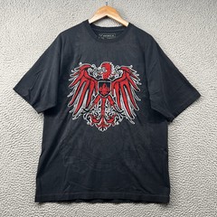 Avirex Shirt Mens XL Black Short Sleeve Crewneck T Eagle Tattoo Tribal Y2K 90s