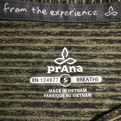 Prana Breathe Active Performance Hiking Shirt Olive Green Mens Small