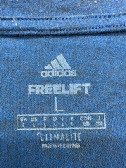 Adidas T-Shirt Mens L Blue Climalite Freelift Short Sleeve Crew Neck