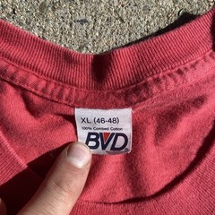 Vintage 80s 90s BVD Pocket Tee SHirt XL Pink/Salmon Selvedge Blank Single Stitch