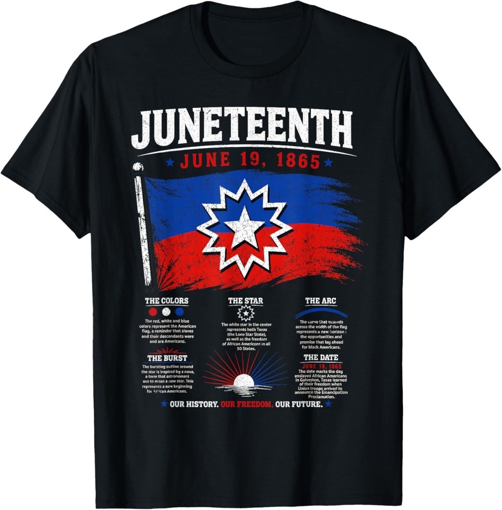 Juneteenth Flag Red White Blue Meaning Black History Freedom T-Shirt