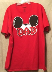 DAD Mickey Mouse Ears Red Disney T-Shirt Adult Size Extra Large Mens XL/XG 46/48