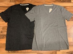 ABBOT & MAIN (Sz M or L) Men’s Basic V-Neck Tee T-Shirt Tri Blend Casual, Gray C