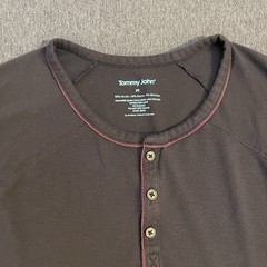 Tommy John Shirt Men Medium Black Henley Pullover Stretch Comfort Long Sleeve