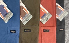 Wrangler Big & Tall Men’s Pocket Tee Blue Gray Red OR Brown XLT, XXLT or 3XL NWT