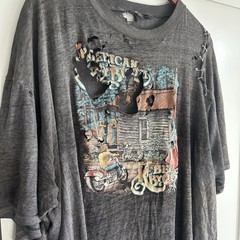 1986 3D EMBLEM HEAVILY DISTRESSED REBEL BY CHIOCE TEE SIZE XL