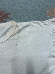 Vintage 1940s 50s blank white t shirt soft cotton distressed boxy large