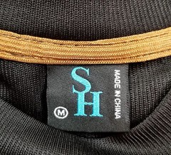 SH T Shirt Men’s Medium Solid Black Short Sleeve Crewneck Ribbed Stretch Smooth