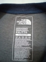 The North Face T-Shirt Men XXL Blue Gray Logo 3/4 Sleeve