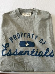 NEW Fear of God Essentials Men’s Gray Los Angeles Dodgers Logo Tee Crew Neck M