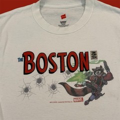 Marvel Rocket Raccoon Boston Comic Con 2014 t-shirt S Guardians Galaxy White