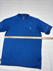 Spyder Mens M Blue Heather Performance Rash Guard T-Shirt UPF 30+ Quick Dry Top