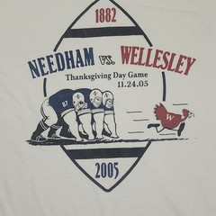 Anvil Needham Wellesley Football Long Sleeve Shirt Mens L White Good 2005 Game