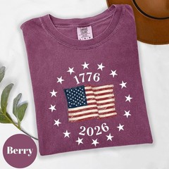 USA Flag 250 Years Shirt 1776 to 2026 Patriotic Anniversary Graphic Sweatshirt